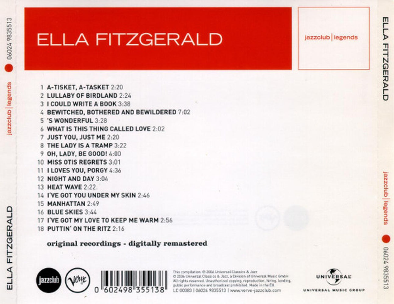 Back Cover: Ella Fitzgerald – Lady Be Good! (Import CD) CD | Relix