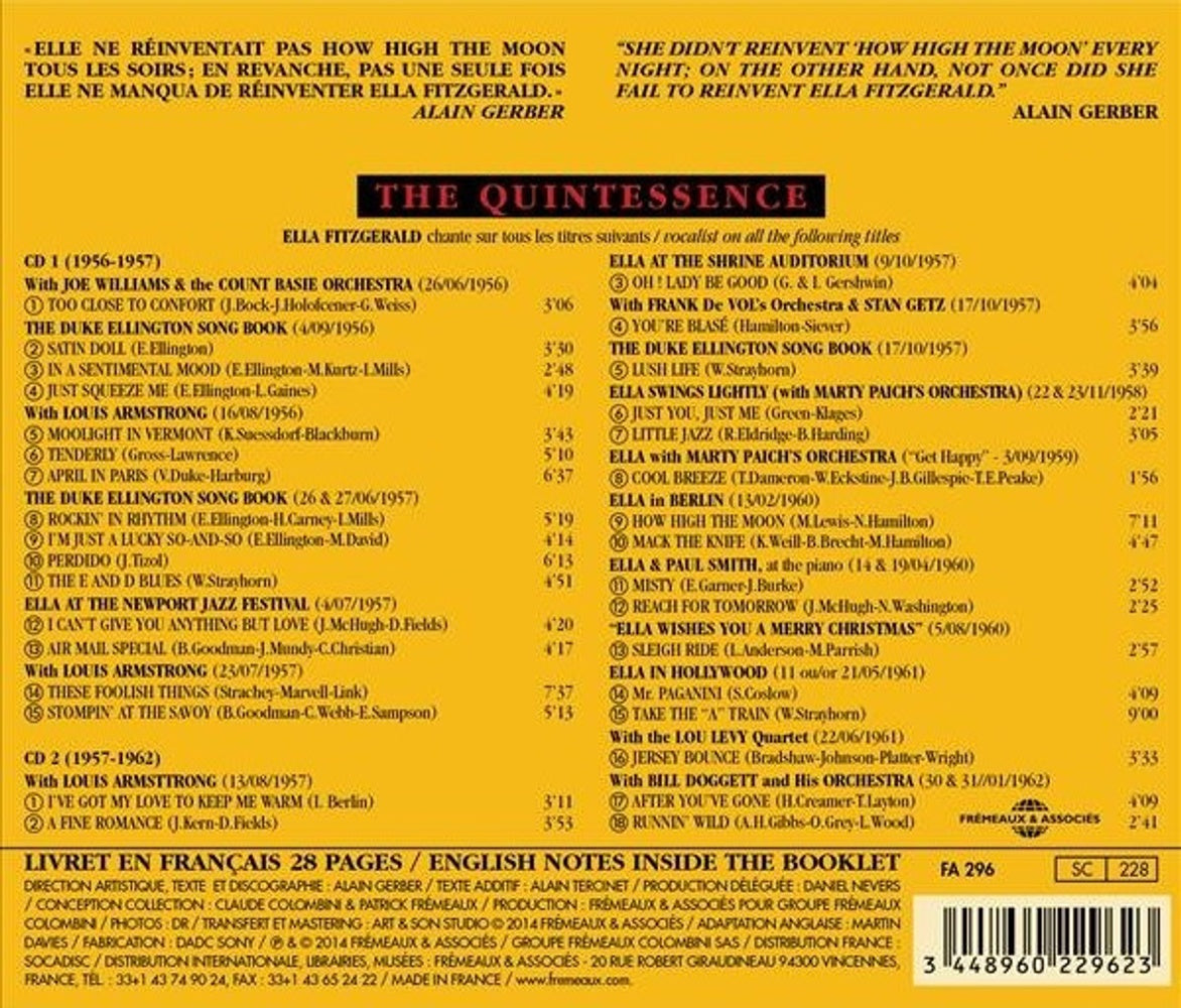Back Cover: Ella Fitzgerald – Quintessence: V2: E. Fitzgeral CD | Relix