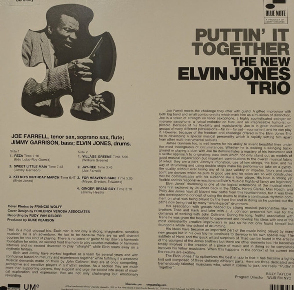 Back Cover: Elvis Jones – Puttin' It Together (180 Gram LP Vinyl) Vinyl LP | Relix