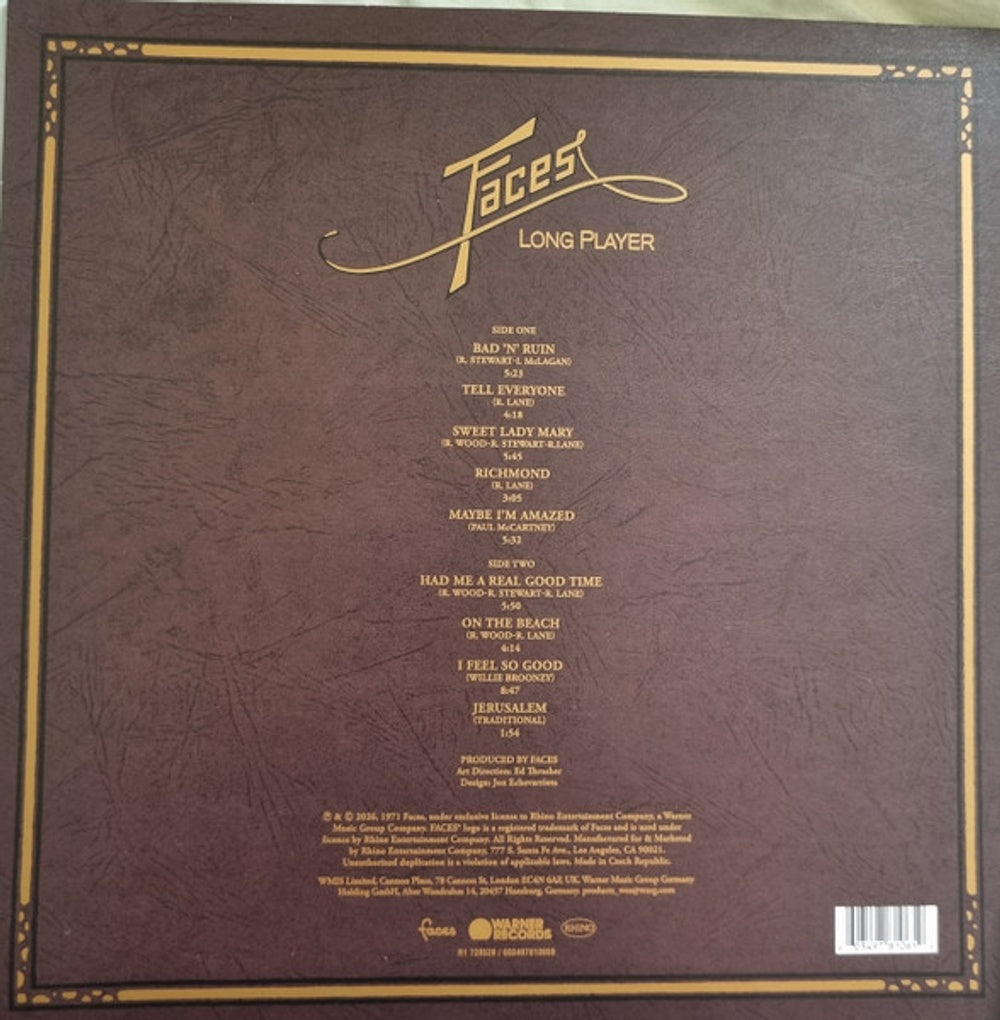Back Cover: Faces – Long Player (Syeor26 LP Vinyl) Vinyl LP | Relix