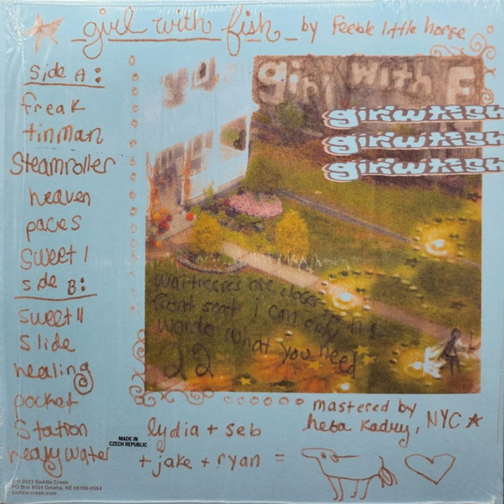 Back Cover: feeble little horse – Girl with Fish (Opaque Pink LP Vinyl) Vinyl LP | Relix