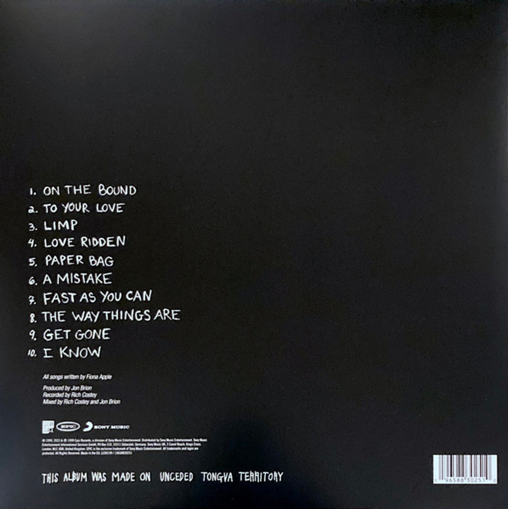 Back Cover: Fiona Apple – When The Pawn… Vinyl LP | Relix