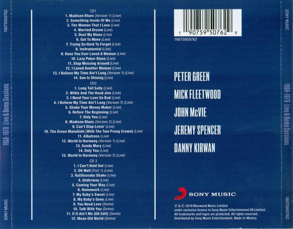 Back Cover: Fleetwood Mac – Before The Beginning: Live 1968-1970 CD | Relix