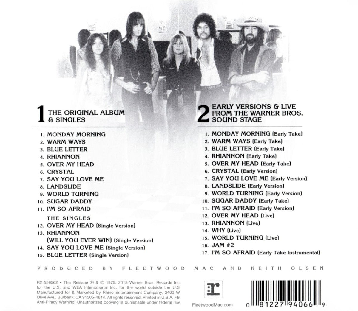Back Cover: Fleetwood Mac – Fleetwood Mac: Remastered (Expanded Edition 3-CD) CD | Relix
