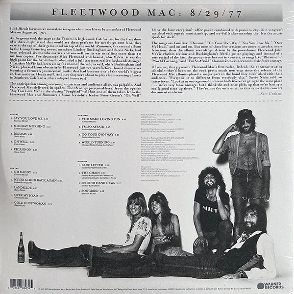 Back Cover: Fleetwood Mac – Rumours Live Vinyl LP | Relix