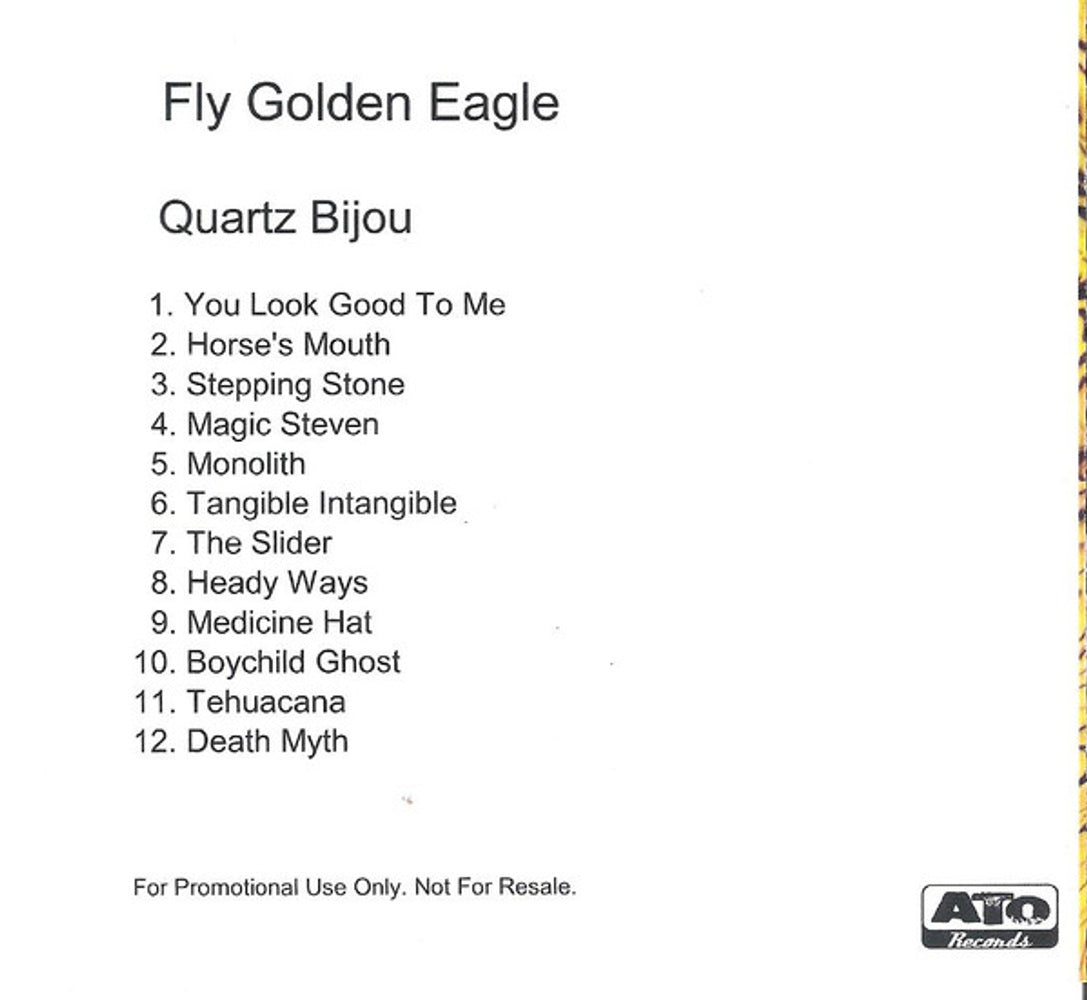 Back Cover: Fly Golden Eagle – Quartz Bijou Vinyl LP | Relix