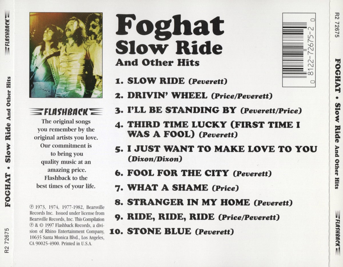 Back Cover: Foghat – Slow Ride & Other Hits CD | Relix
