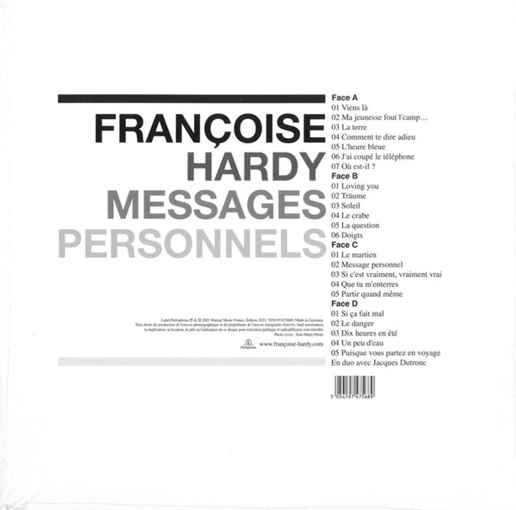 Back Cover: Francoise Hardy – Messages Personnels (Hol LP Vinyl) Vinyl LP | Relix
