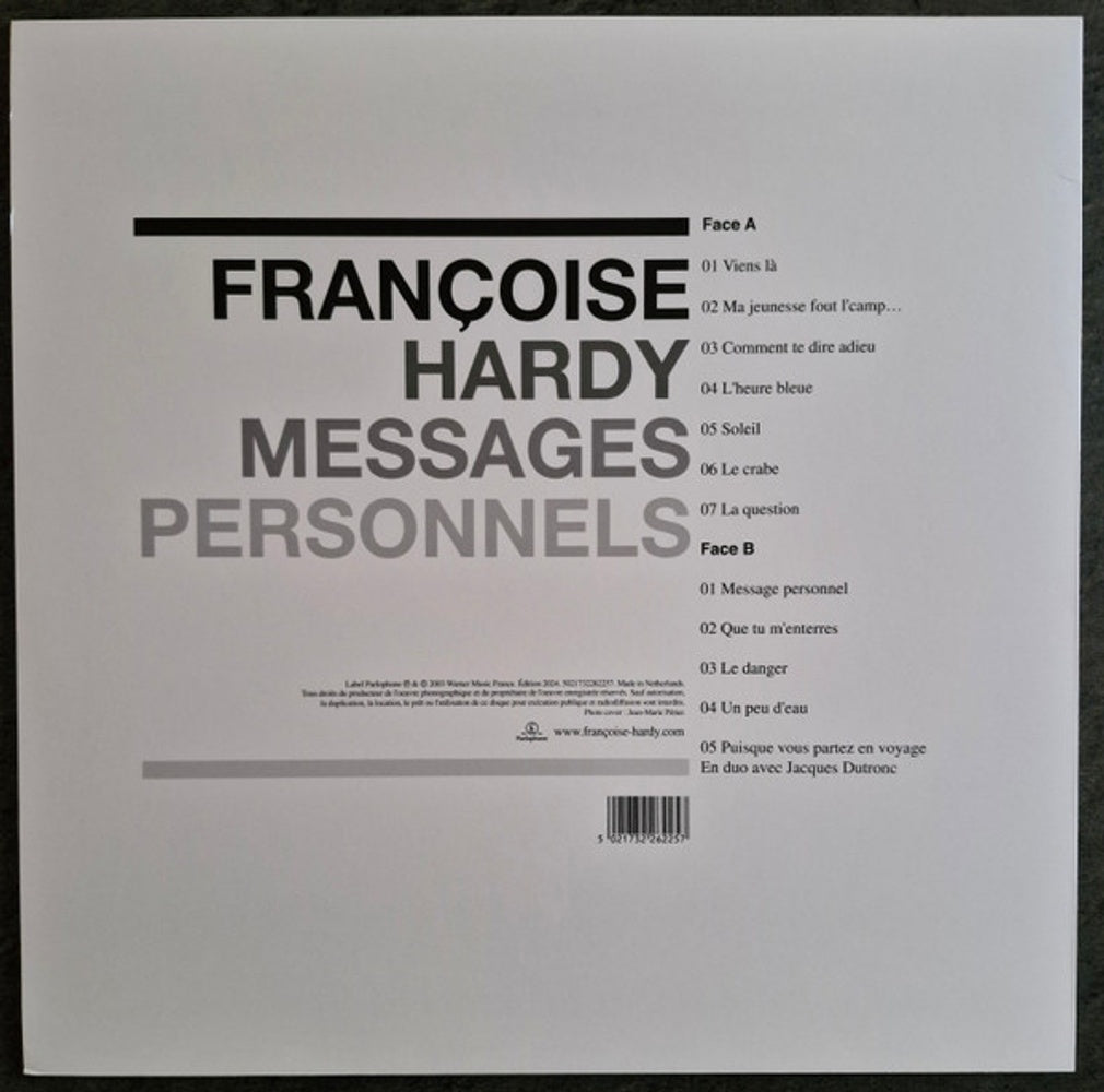 Back Cover: Francoise Hardy – Messages Personnels Vinyl LP | Relix