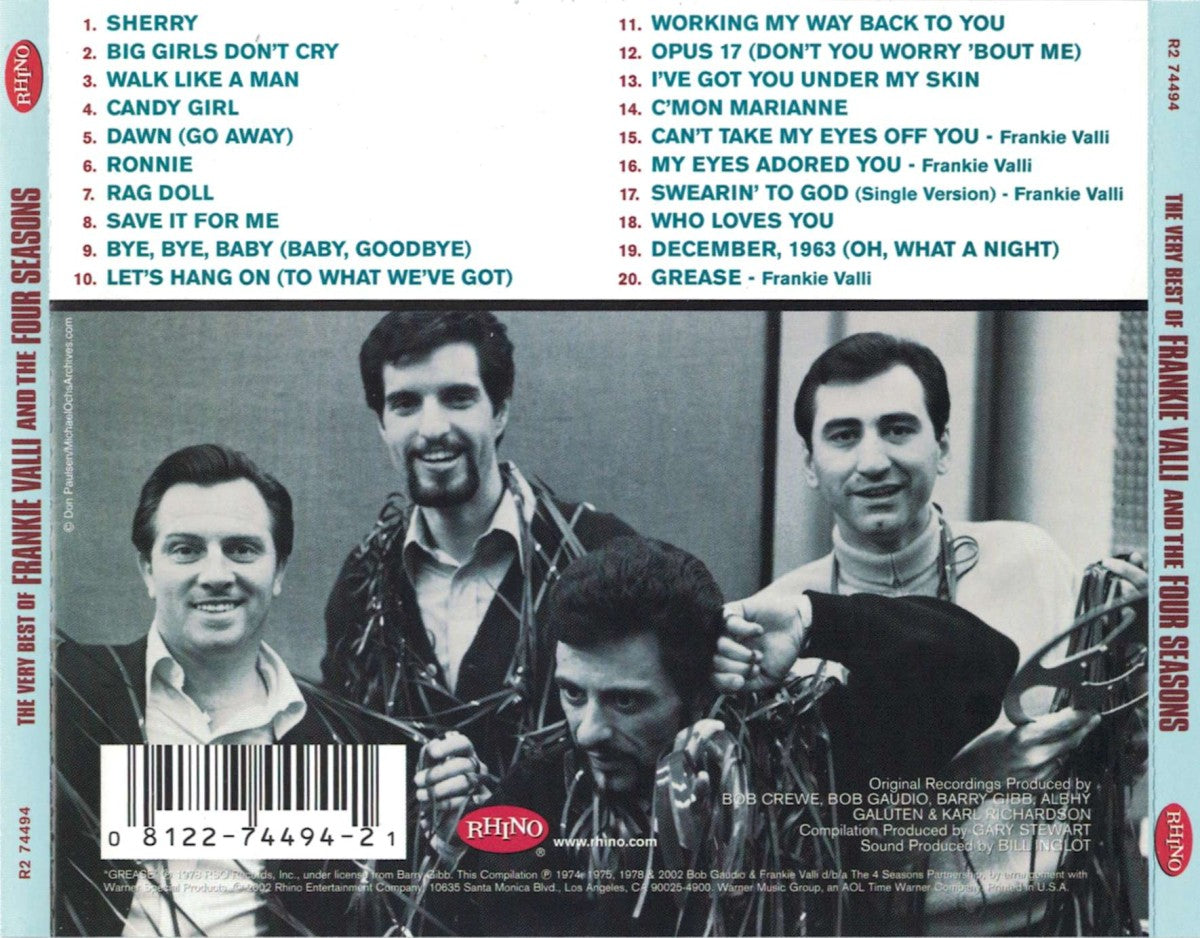 Back Cover: Frankie Valli & The Four Seasons – Very Best of CD | Relix