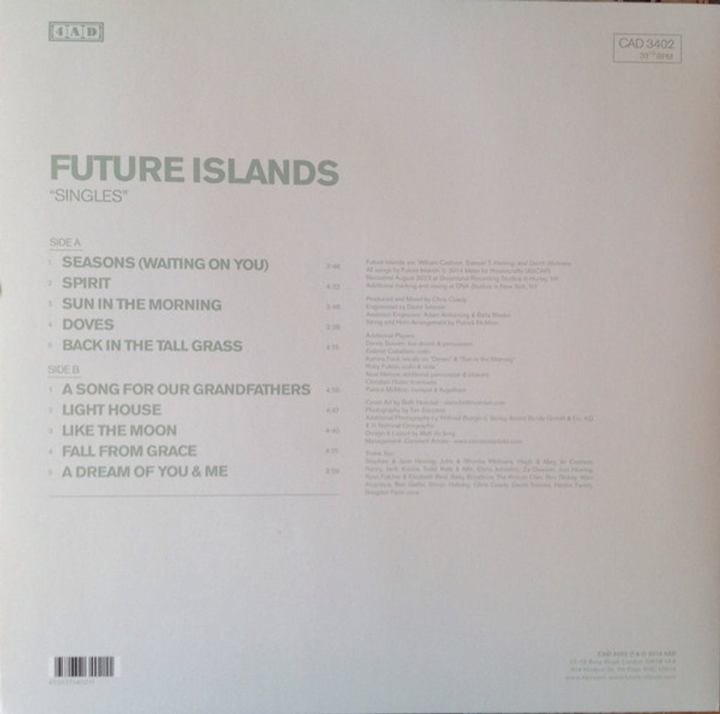 Back Cover: Future Islands – Singles Vinyl LP | Relix