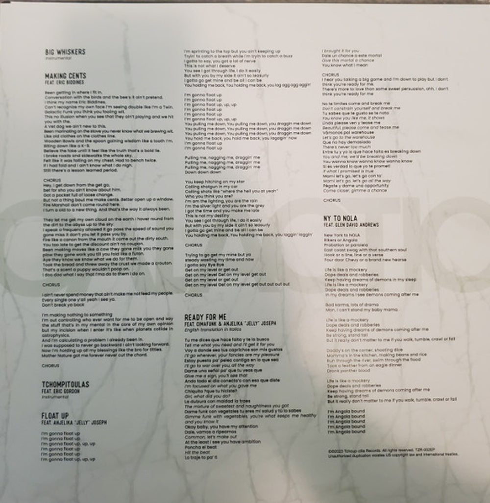 Back Cover: Galactic – Tchompitoulas (Colored LP Vinyl) Vinyl LP | Relix