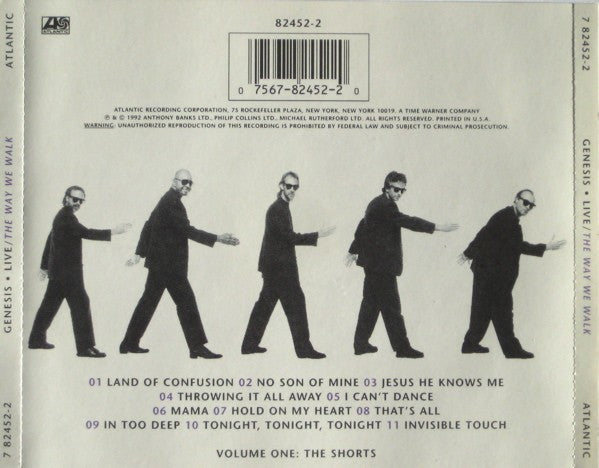 Back Cover: Genesis – Live: We Walk 1--Shorts CD | Relix