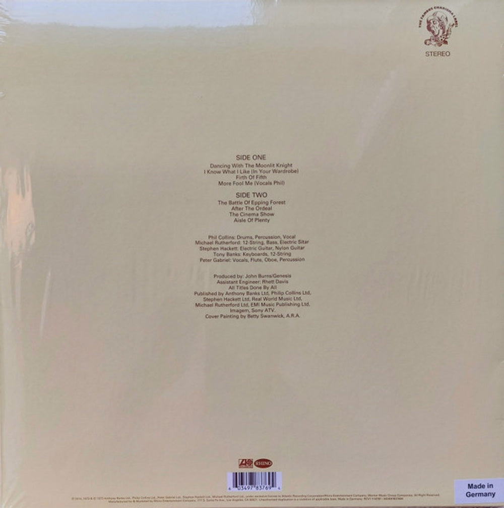 Back Cover: Genesis – Selling England By The Pound (SYEOR 23 Exclusive Clear LP Vinyl) Vinyl LP | Relix