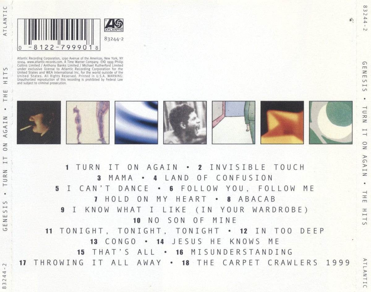 Back Cover: Genesis – Turn It On Again: The Hits Vinyl LP | Relix