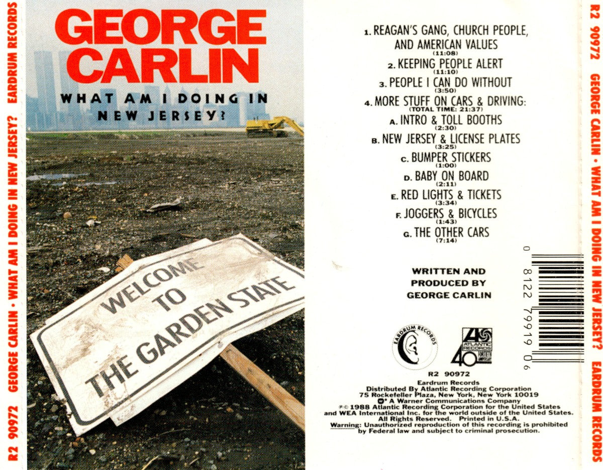 Back Cover: George Carlin – What Am I Doing In New Jersey? CD | Relix