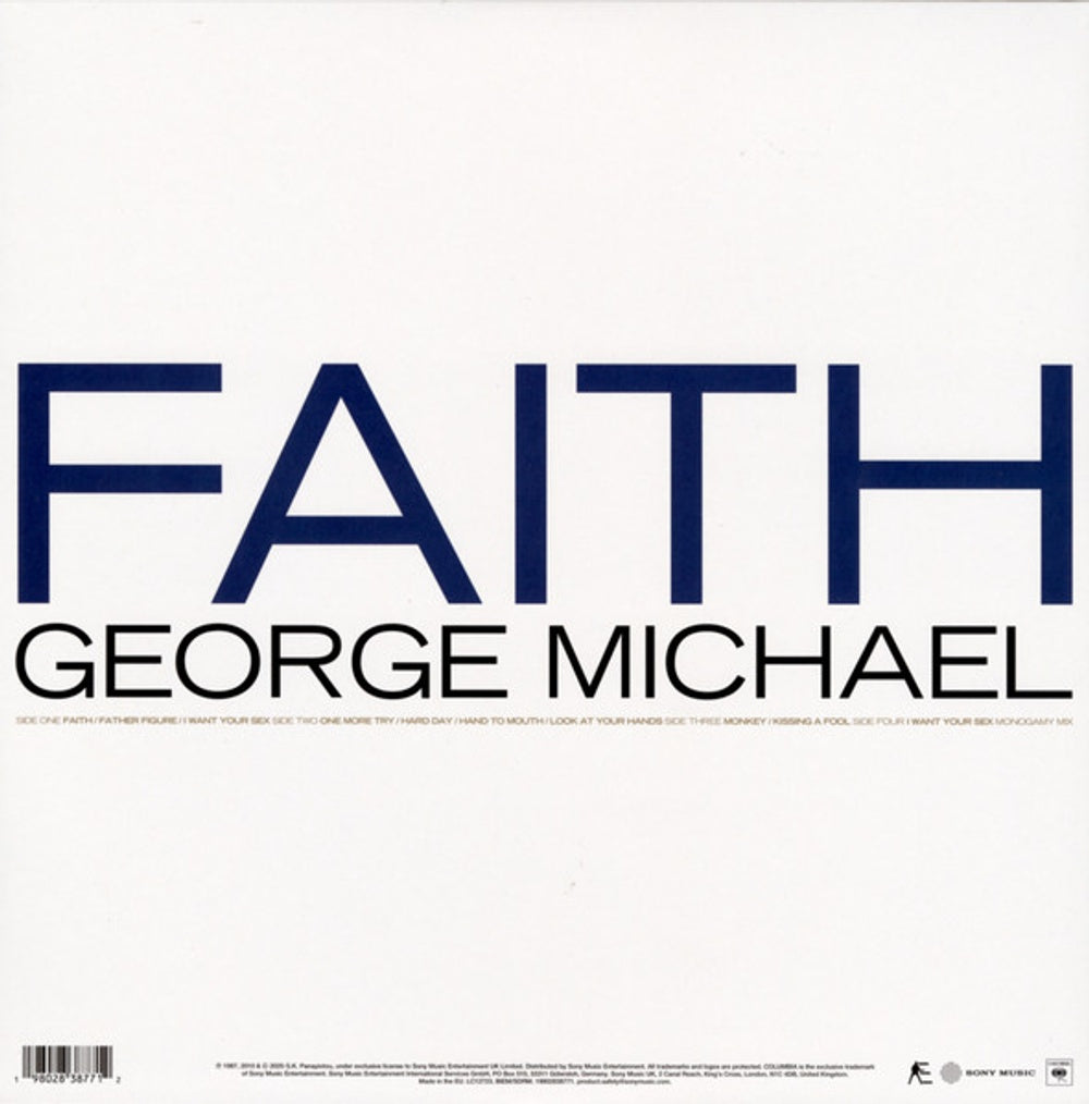 Back Cover: George Michael – Faith (Deluxe 180 Gram LP Vinyl) Vinyl LP | Relix