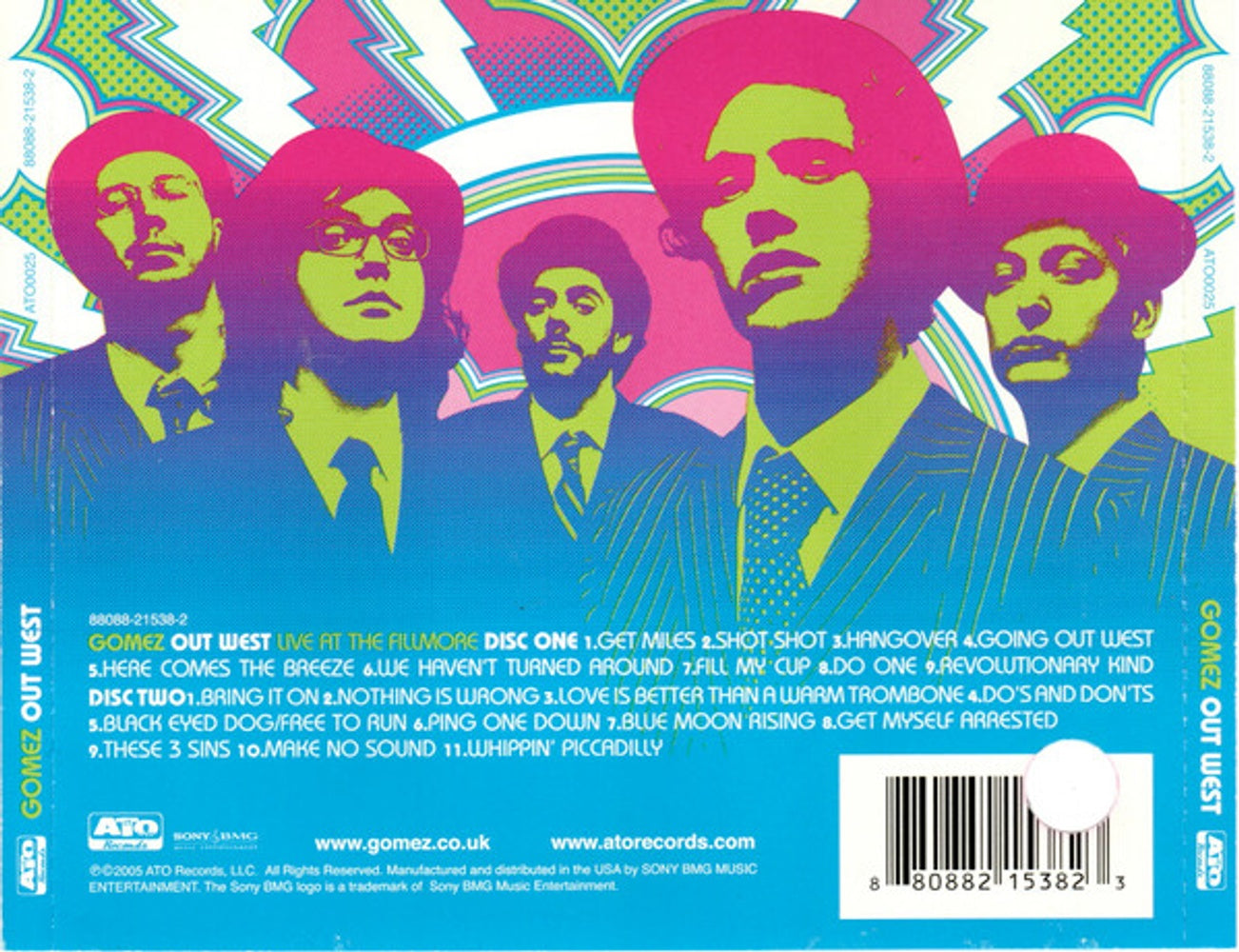Back Cover: Gomez – Out West (2-CD) CD | Relix