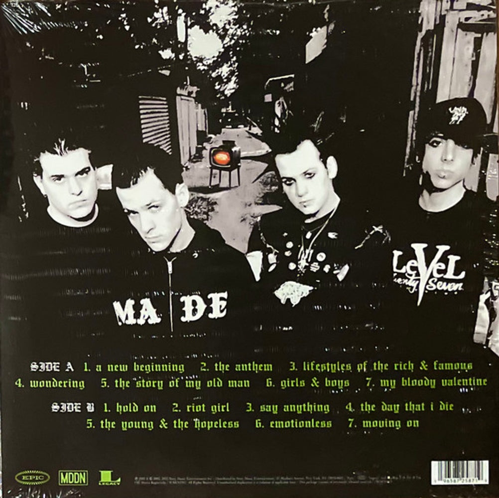 Back Cover: Good Charlotte – Young And The Hopeless (Colored, Grn, Ofgv LP Vinyl) Vinyl LP | Relix