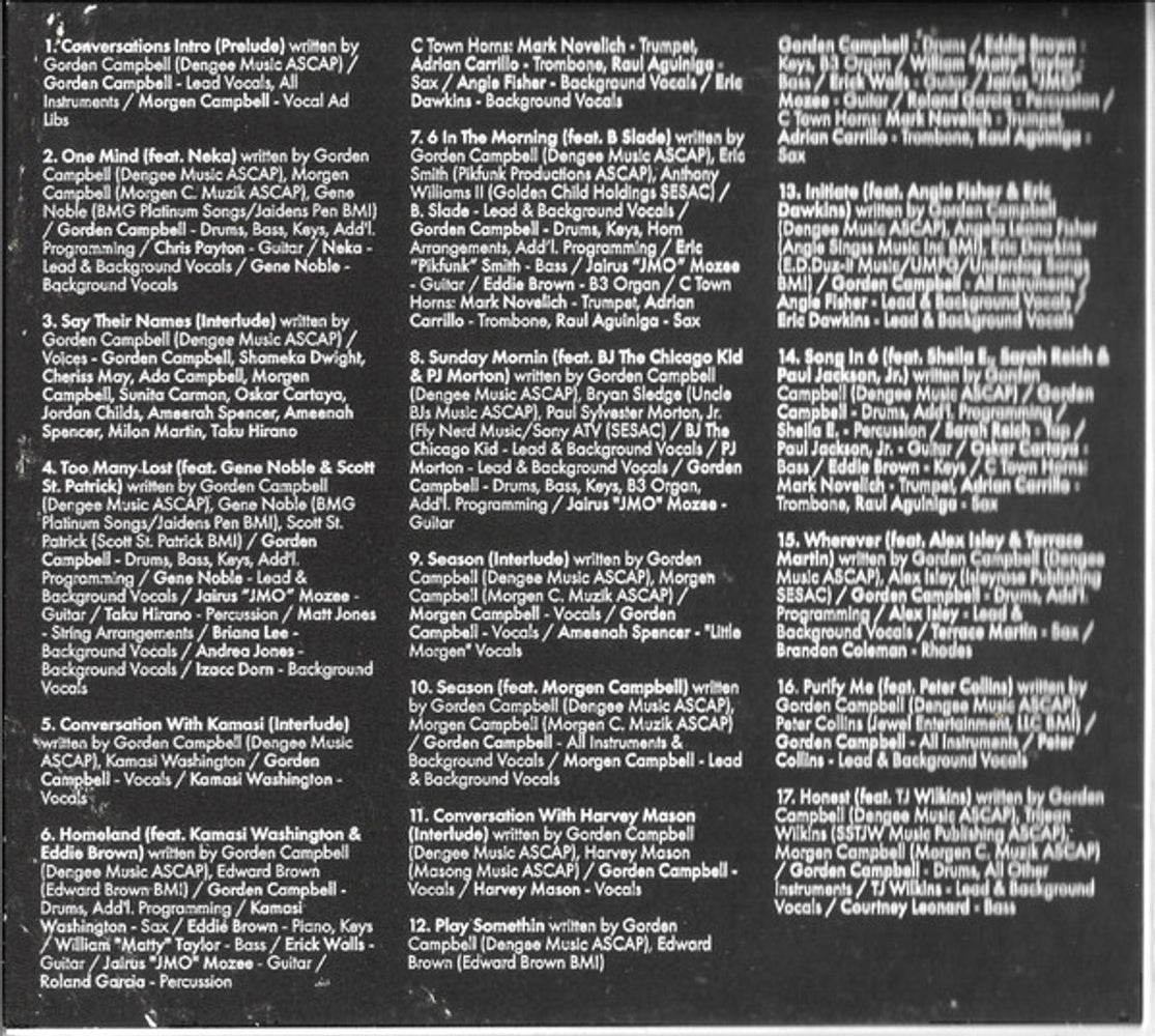 Back Cover: Gorden Campbell – Conversations CD | Relix