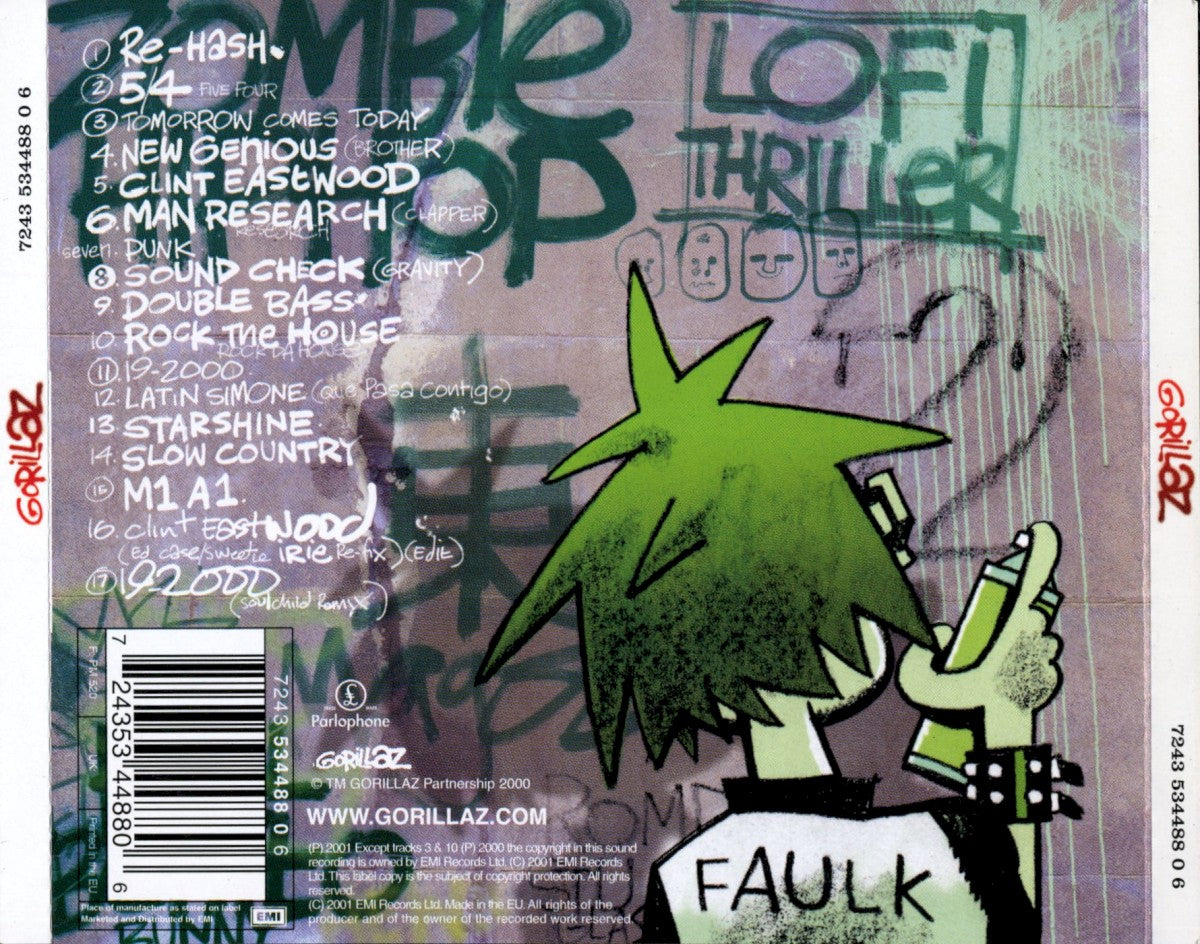 Back Cover: Gorillaz – Gorillaz (Int'l Edition, Import CD) CD | Relix