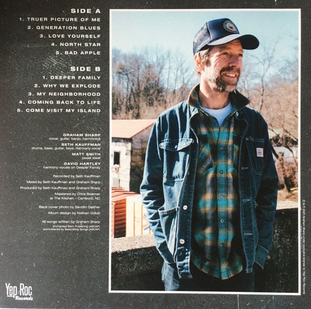 Back Cover: Graham Sharp – Truer Picture (First Edition, Blue, Colored LP Vinyl) Vinyl LP | Relix