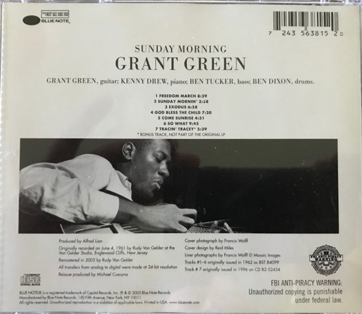 Back Cover: Grant Green – Sunday Morning (Bonus Track, Remastered CD) CD | Relix