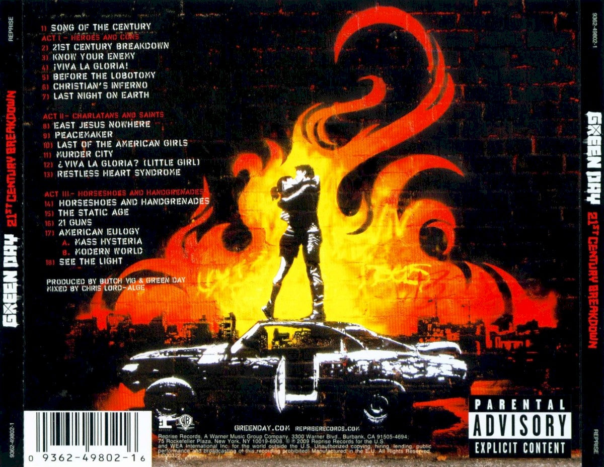 Back Cover: Green Day – 21st Century Breakdown CD | Relix