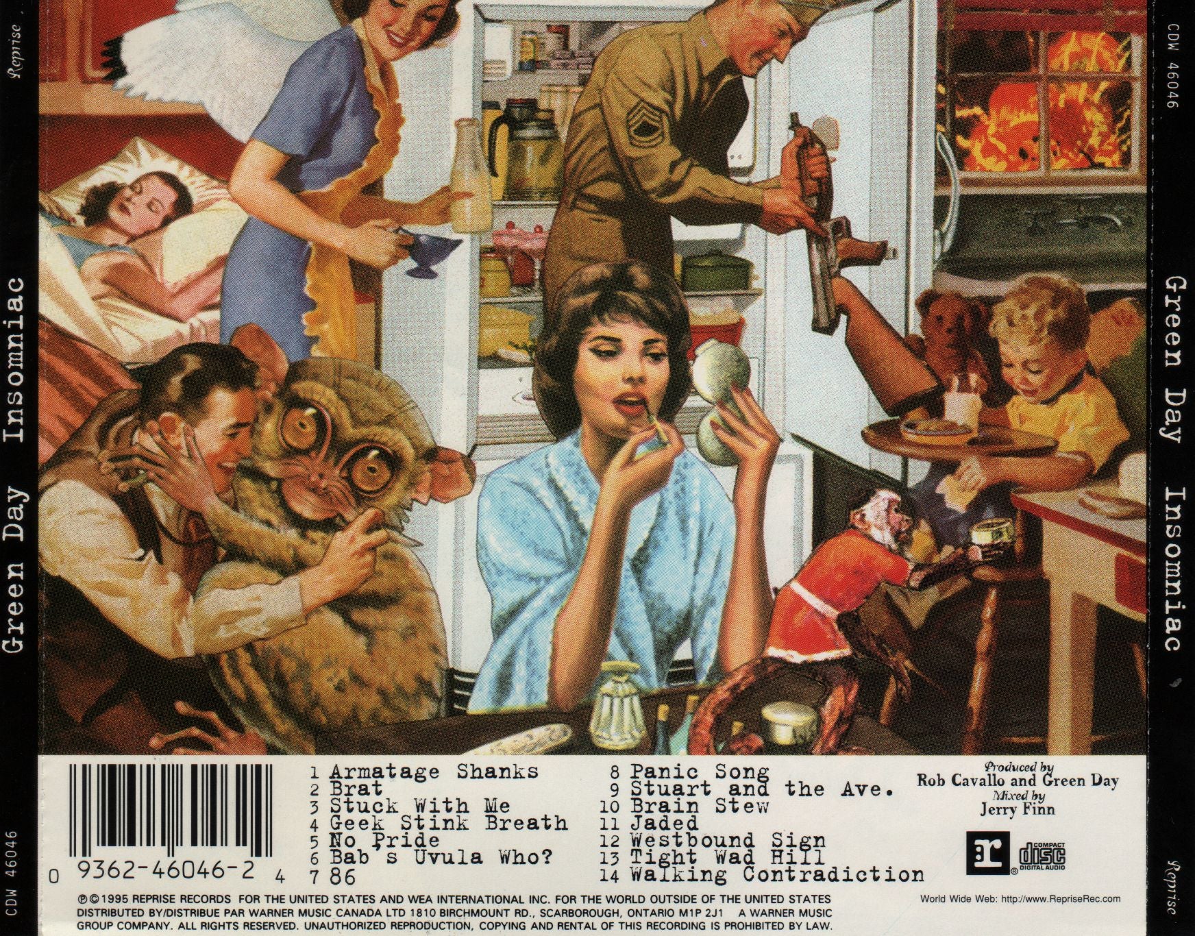Back Cover: Green Day – Insomniac CD | Relix