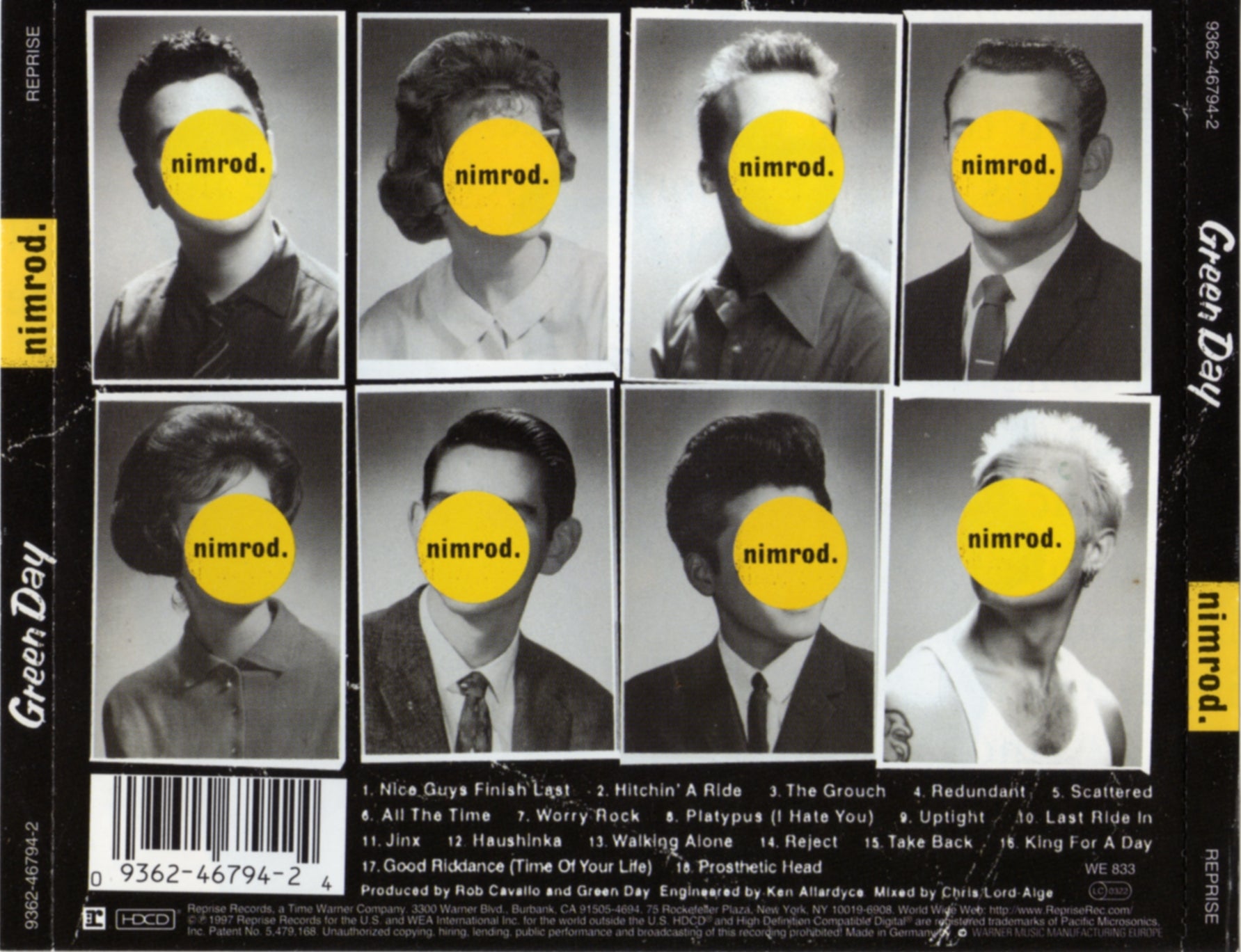 Back Cover: Green Day – Nimrod CD | Relix