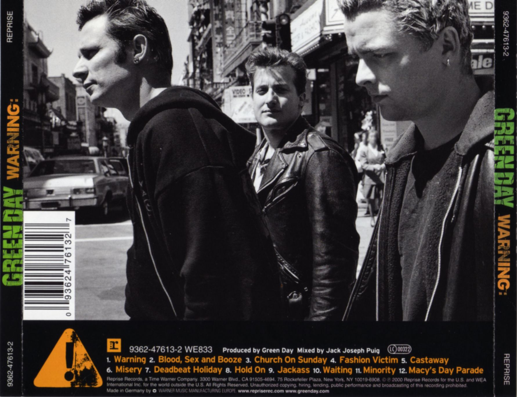 Back Cover: Green Day – Warning: CD | Relix