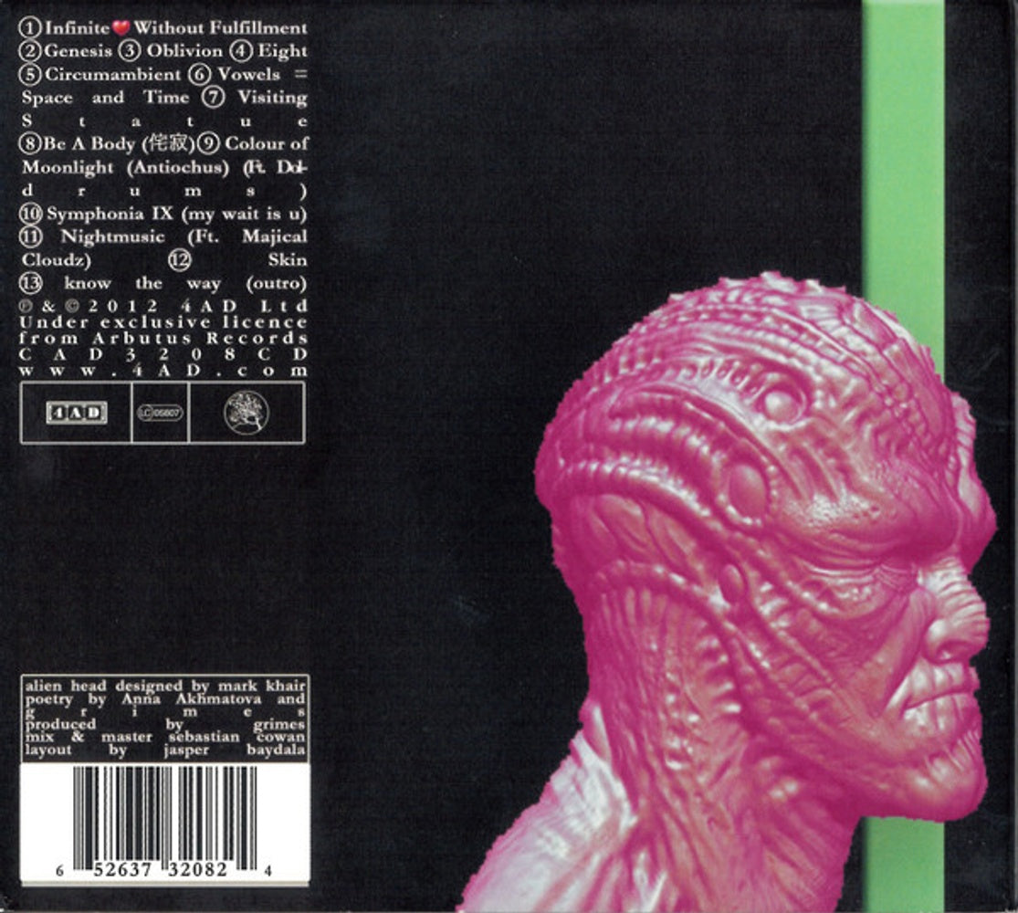 Back Cover: Grimes – Visions CD | Relix