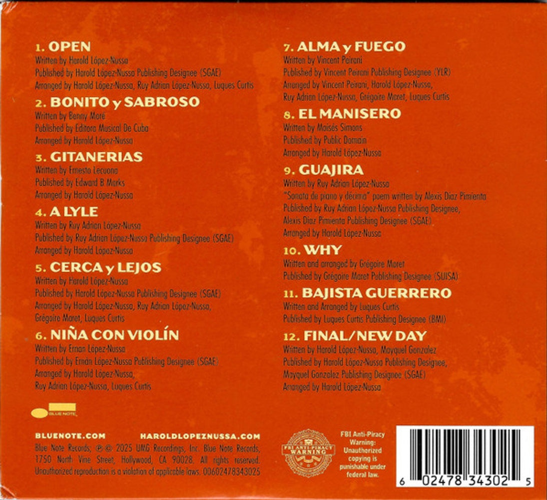 Back Cover: Harold Nussa  Lopez – Nueva Timba CD | Relix