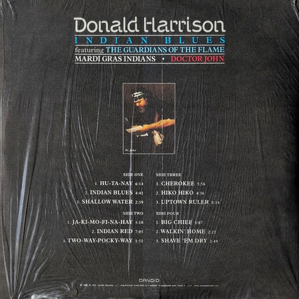 Back Cover: Harrison, Donald & Dr. John – Indian Blues Vinyl LP | Relix