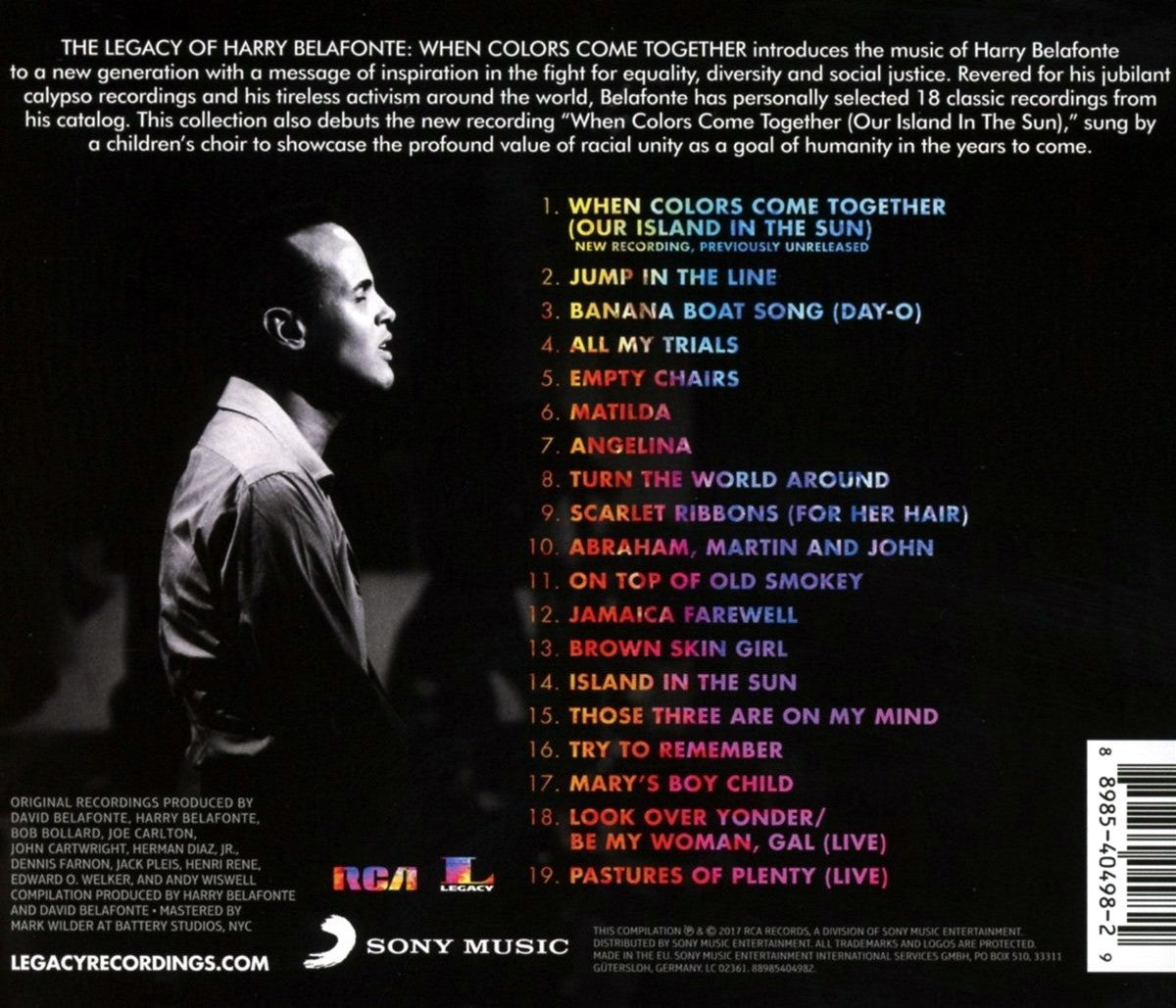 Back Cover: Harry Belafonte – When Colors Come Together CD | Relix