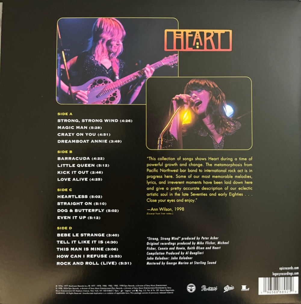 Back Cover: Heart – Greatest Hits (Remastered LP Vinyl) Vinyl LP | Relix
