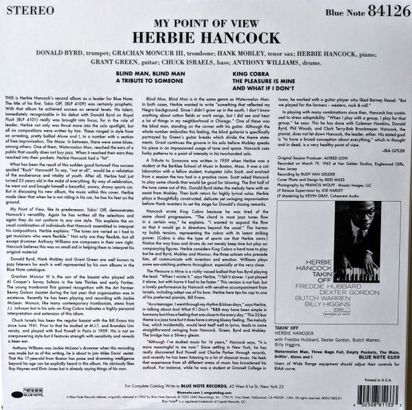 Back Cover: Herbie Hancock – My Point Of View (180 Gram LP Vinyl) Vinyl LP | Relix