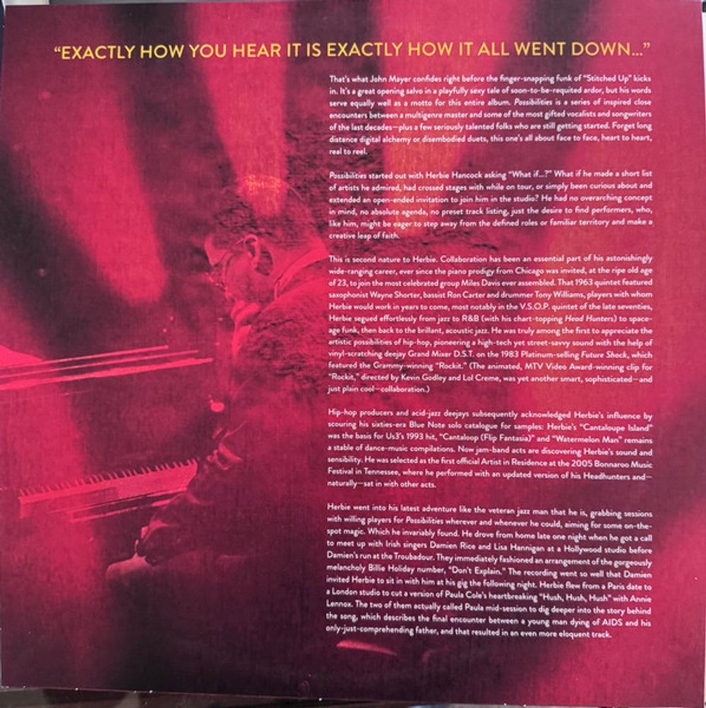 Back Cover: Herbie Hancock – Possibilities (Hol LP Vinyl) Vinyl LP | Relix