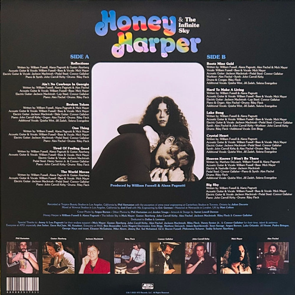 Back Cover: Honey Harper – Honey Harper & The Infinite Sky (Sunrise Orange LP Vinyl) Vinyl LP | Relix