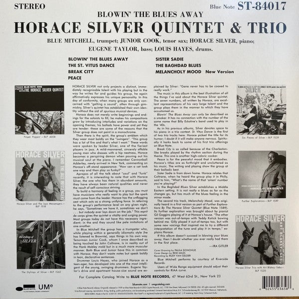 Back Cover: Horace Silver – Blowin' The Blues Away (Blue Note Classic LP Vinyl) Vinyl LP | Relix