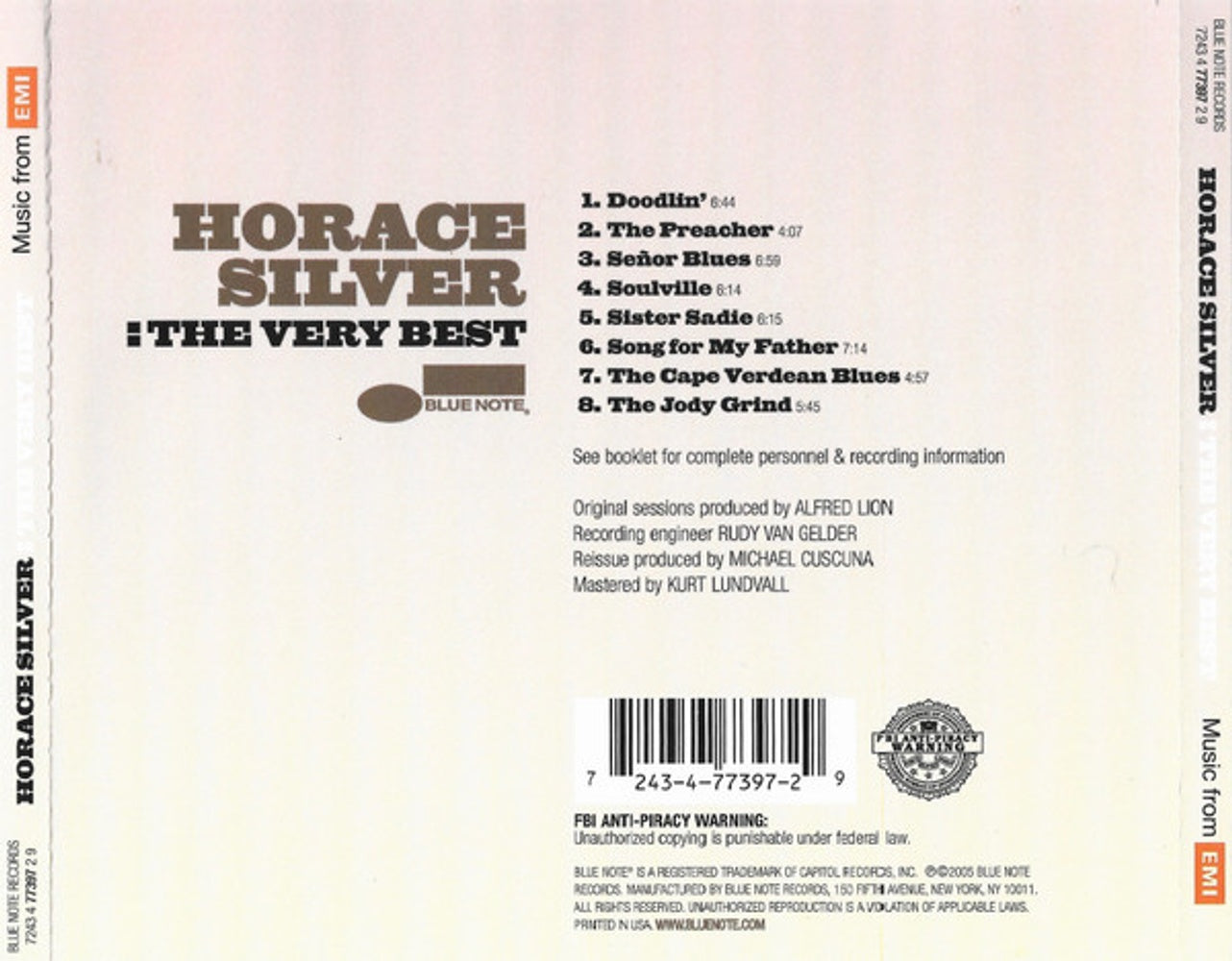 Back Cover: Horace Silver – The Very Best CD | Relix