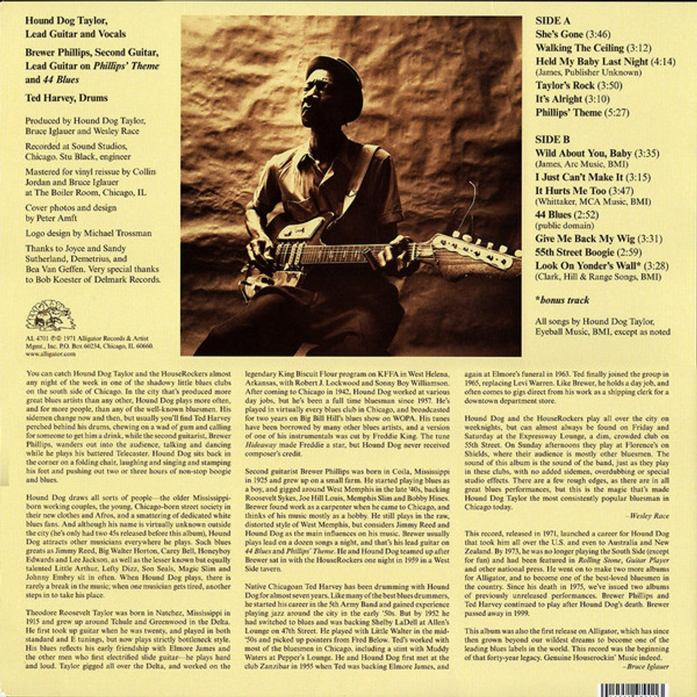Back Cover: Hound Taylor Dog – Hound Dog & Houserockers (Bonus Track, Remastered LP Vinyl) Vinyl LP | Relix