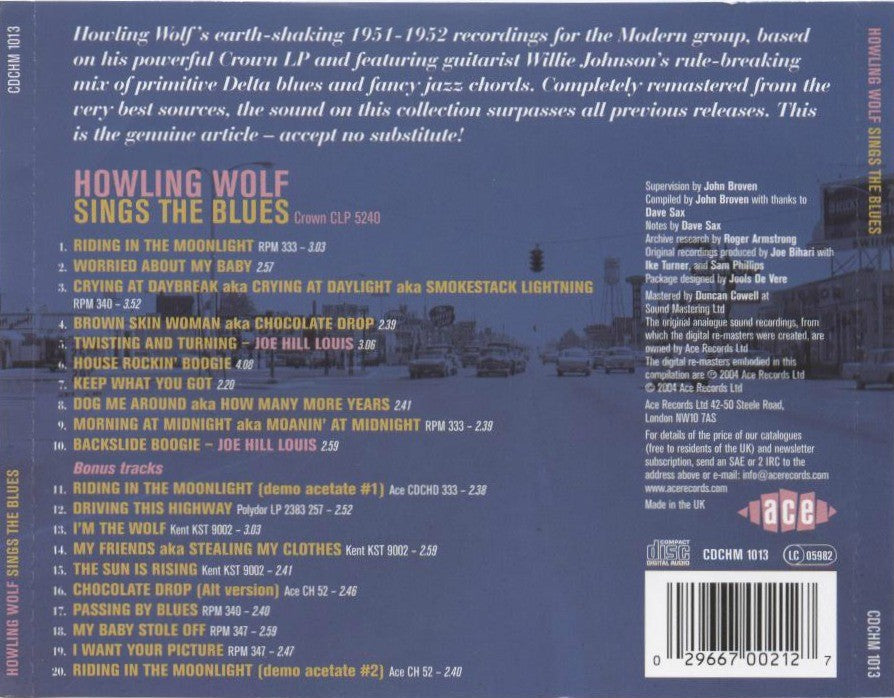 Back Cover: Howlin' Wolf – Sings The Blues Vinyl LP | Relix