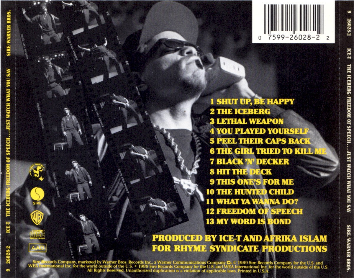 Back Cover: Ice-T – Freedom of Speech CD | Relix