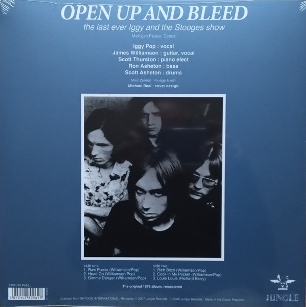 Back Cover: Iggy & Stooges – Metallic K.O. (Blue, Anniversary Edition LP Vinyl) Vinyl LP | Relix