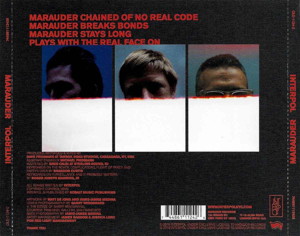 Back Cover: Interpol – Marauder CD | Relix
