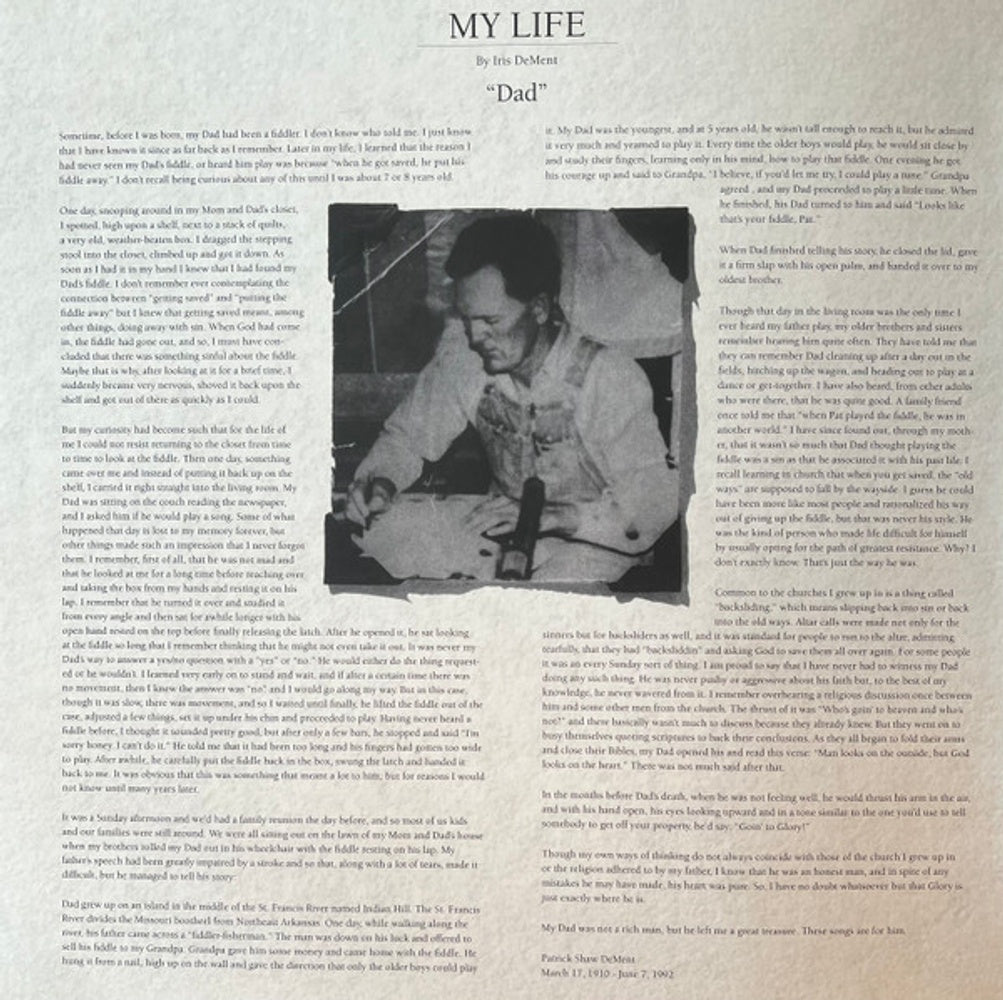 Back Cover: Iris DeMent – My Life (Colored, Maro, Aniv LP Vinyl) Vinyl LP | Relix