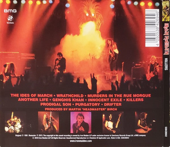 Back Cover: Iron Maiden – Killers (CD) CD | Relix