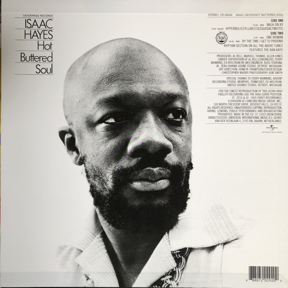 Back Cover: Isaac Hayes – Hot Buttered Soul Vinyl LP | Relix