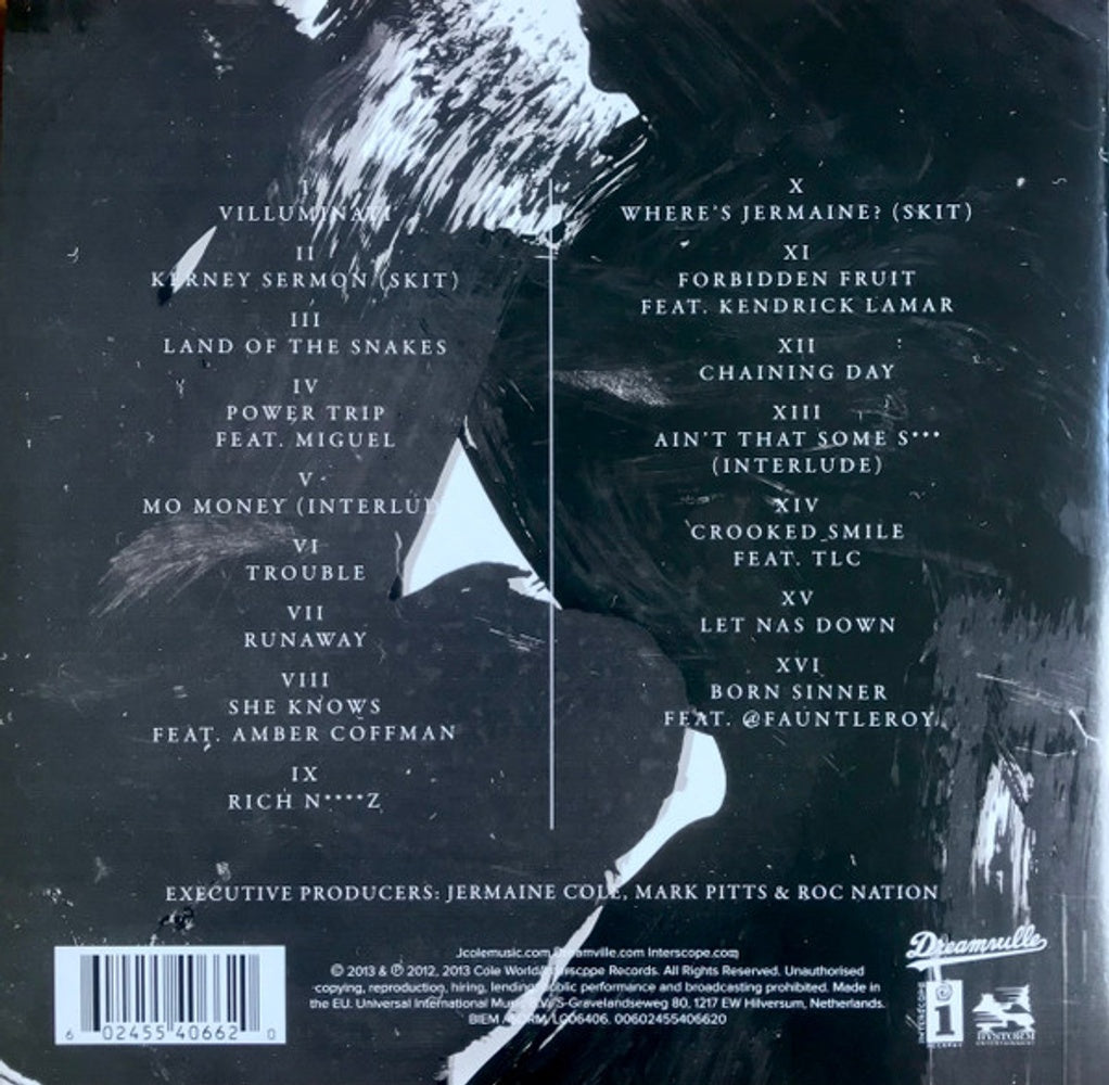 Back Cover: J. Cole – Born Sinner (LP Vinyl) Vinyl LP | Relix